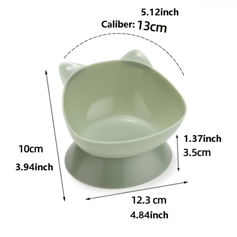 Premium Cat Ear Shaped Elevated Pet Bowl - Ergonomic Inclined Design for Cervical Spine Support - Perfect for Cats & Dogs - Stylish Food & Water Dishes for Your Furry Friends