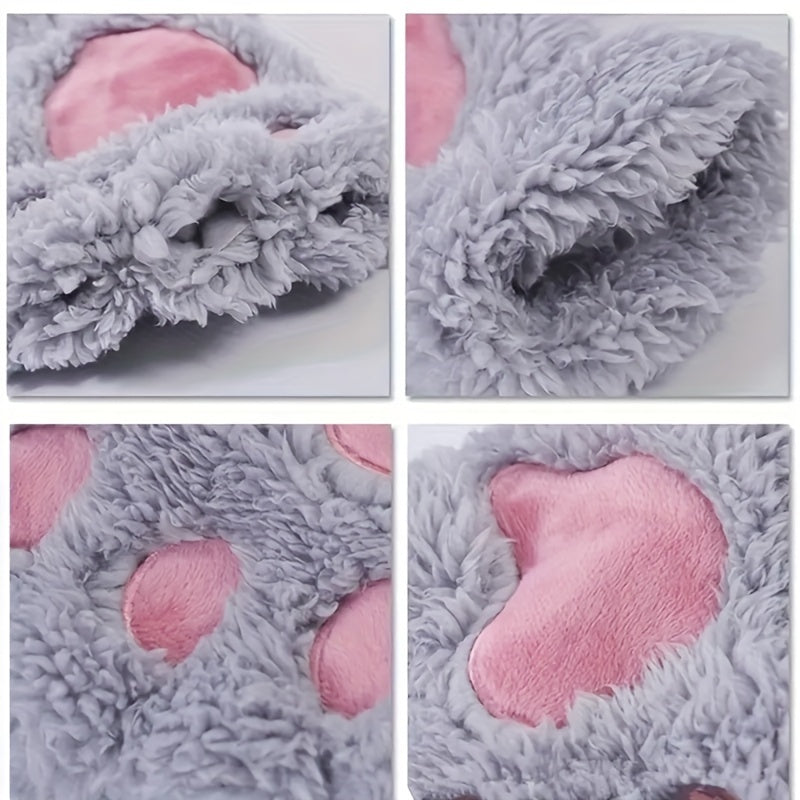 1 Pair of Adorable Kitten Claw Gloves - Soft, Thermal, Plush Knit Fabric - Perfect Cozy Christmas Gift for Friends and Family