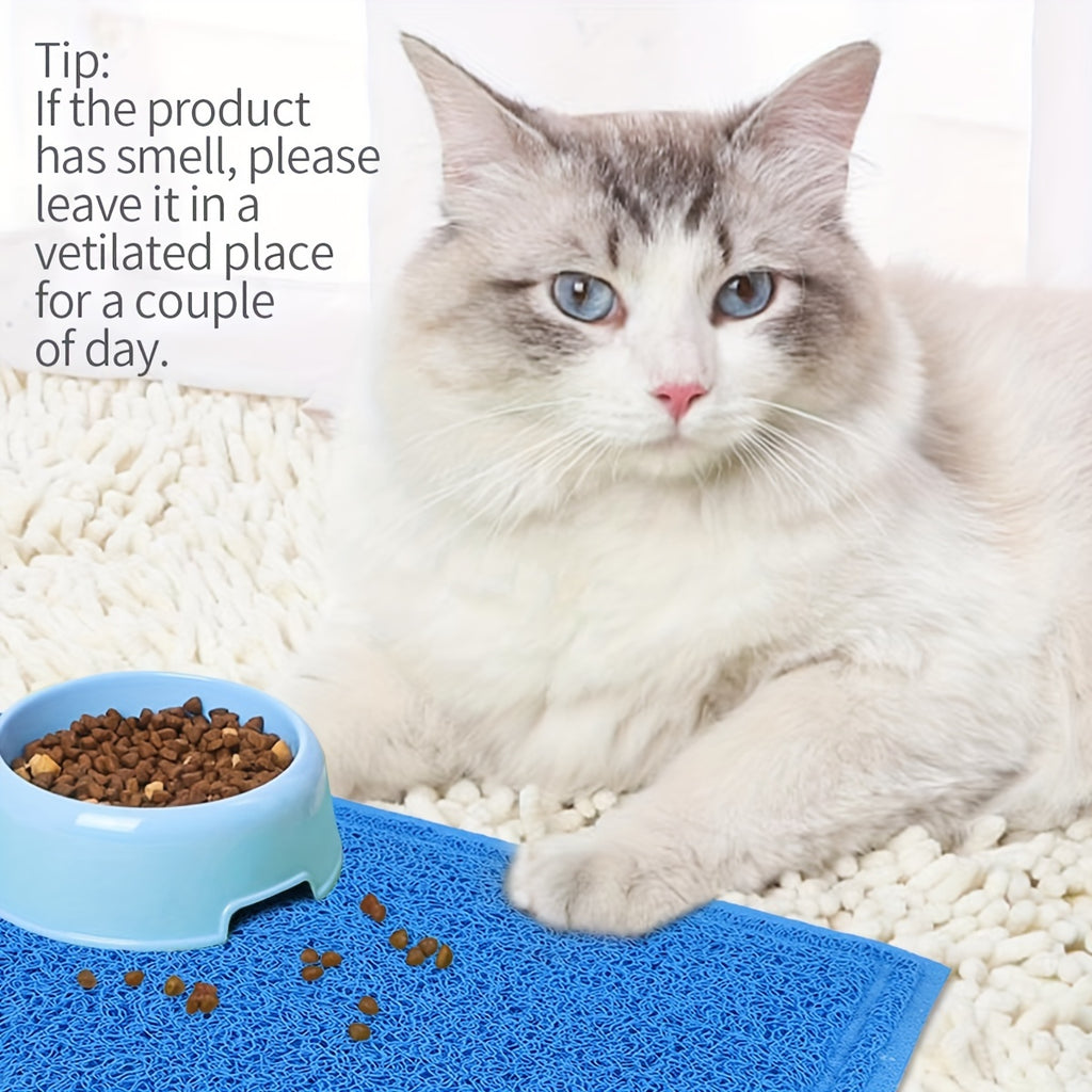 1pc Letter Print Cat Litter Mat - Waterproof, Urine Proof, Non-Slip Mat For Cat Litter & Cleaning