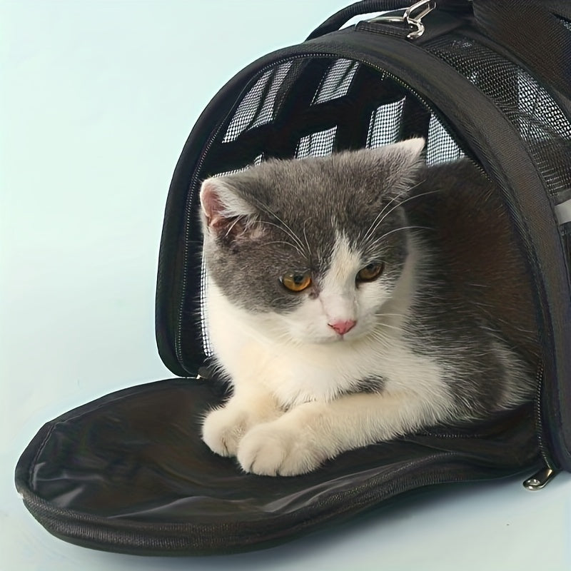 Pet Travel Carrier Bag, Portable Pet Bag, Folding Fabric Pet Carrier, Travel Carrier Bag For Dogs Or Cats, Pet Cage With Locking Safety Zippers, Airline Approved