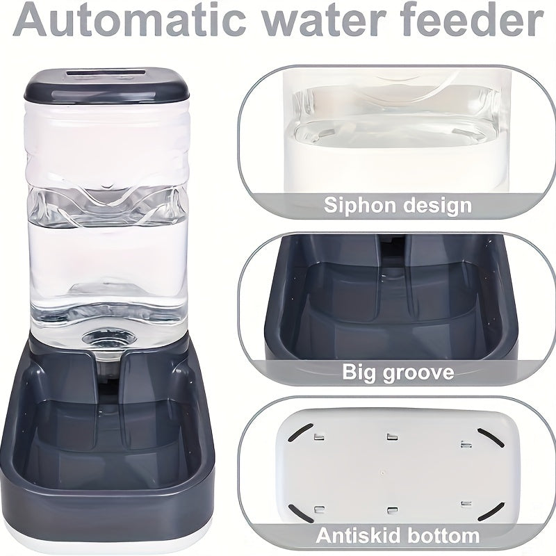 Pet Automatic Feeder Pet Water Dispenser Set, 3.8L Gravity Dog Feeder And Waterer Set, Self Feeding Station For Cats And Dogs Pet Supplies