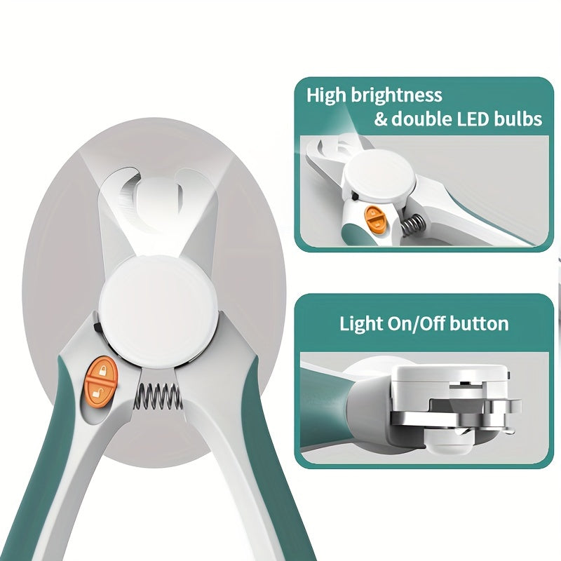 Brighten Up Pet Grooming with LED Light Pet Nail Clipper - Perfect for Dogs & Cats!