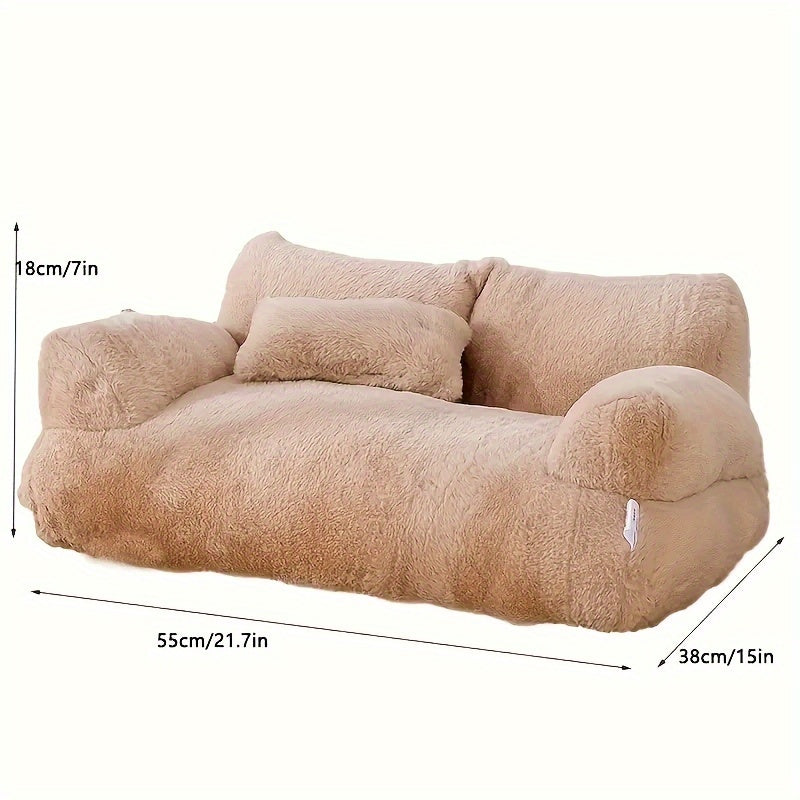 Cozy Pet Couch Bed - Machine Washable, Non-Slip, Ultra-Soft and Fluffy - Suitable for Medium and Small-Sized Dogs and Cats