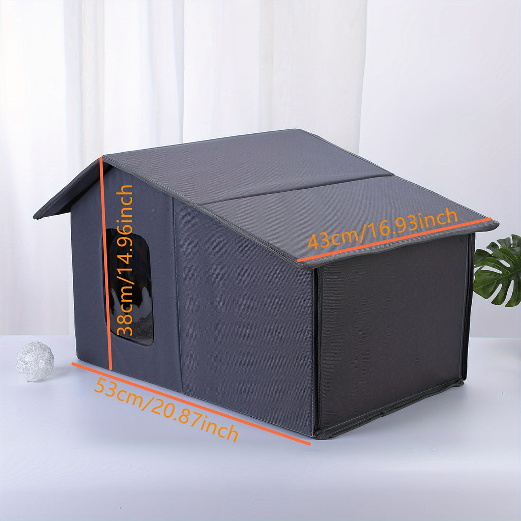 Premium Waterproof Outdoor Cat House - All Seasons Warm Shelter, Detachable & Washable for Easy Cleaning, Perfect Year-Round Comfort for Your Feline Friend