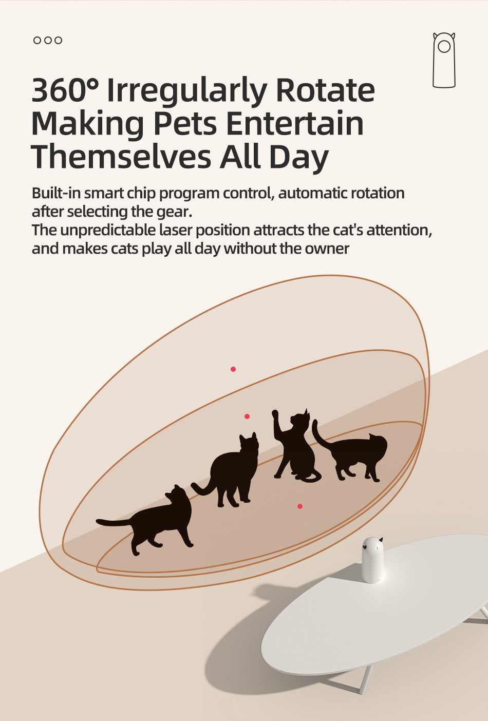 Automatic Laser Light Pet Toy - Interactive, Smart for Cats, No Battery Included