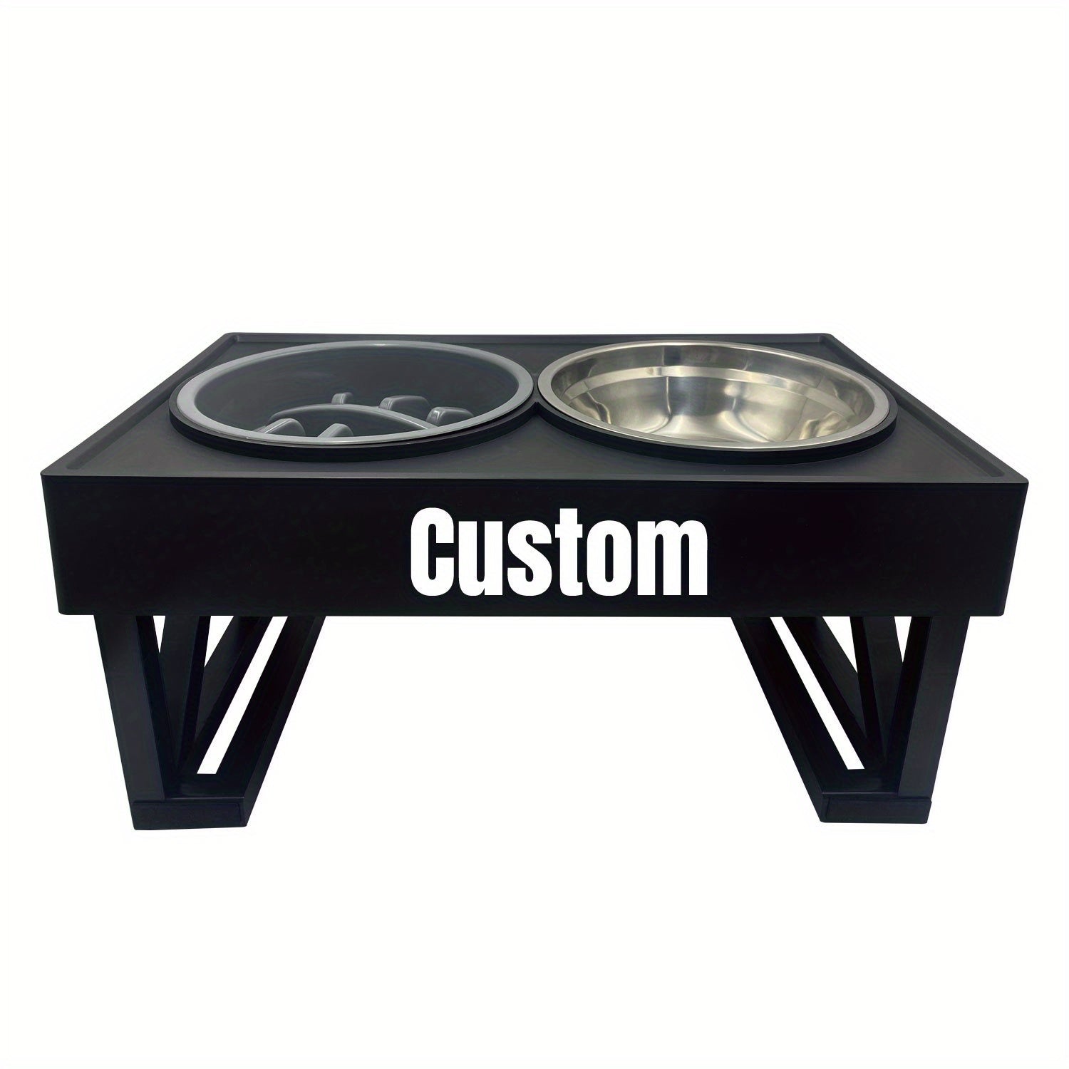 Personalized Stainless Steel Elevated Dog Feeder Bowl - Slow Eating, Anti-Gulping, Spill-Proof, Adjustable Height for Small to Large Dogs & Cats - Durable, Easy to Clean, Healthy Mealtime Solution