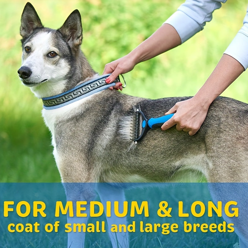 Premium Pet Hair Knot Cutter Comb - Dual-Action Grooming Tool for Effortless Mat Removal - Safe & Effective on Dogs and Cats - Ideal for All Fur Types
