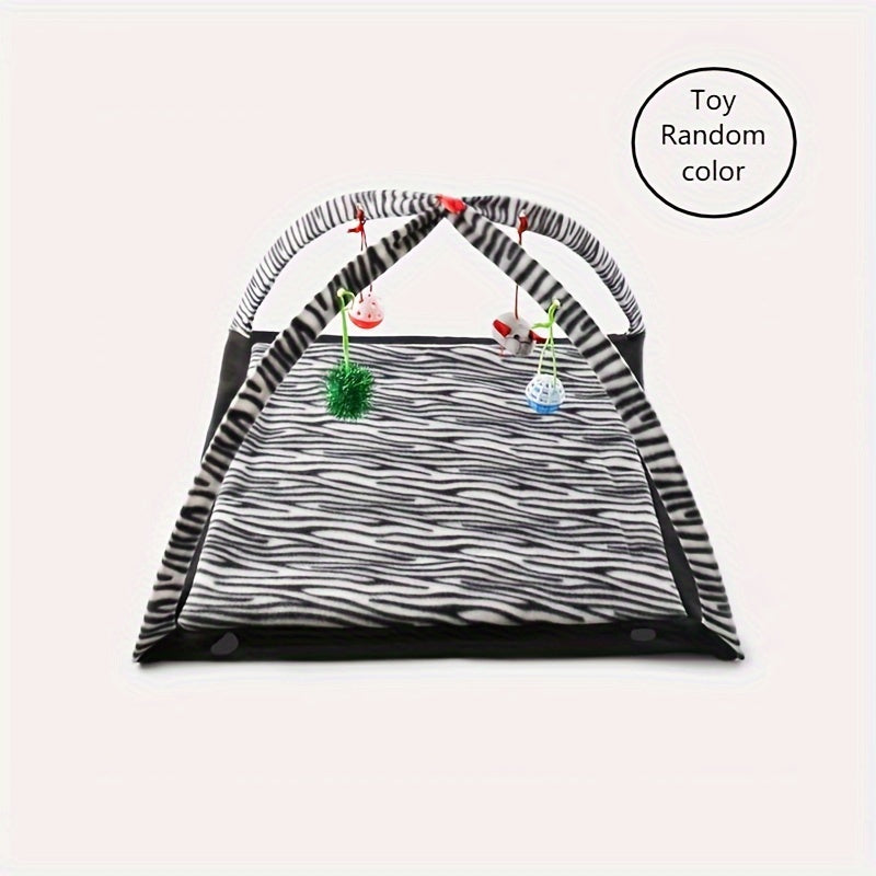 Interactive Cat Toy Rocking Activity Mat Swing Playing Station With Sisal Scratching Area, Hanging Toy, Rolling Ball For Cats And Kittens
