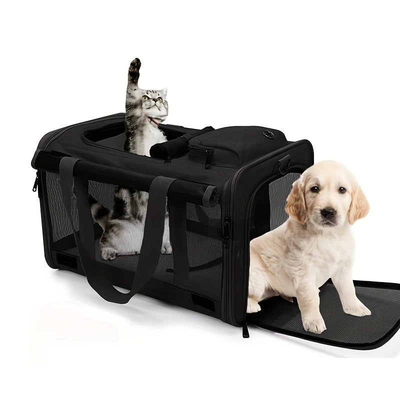 Soft-Sided Pet Carrier for Large and Medium Cats - Travel Conveniently with Privacy Protection