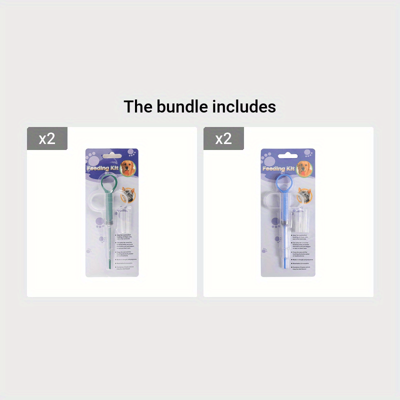 Pet Medicine Feeder For Dog And Cat, Pet Piller Guns Dog Pill Shooters Cat Tablet Soft Tip Syringes Double-headed Needle Feeding Dispenser Tool