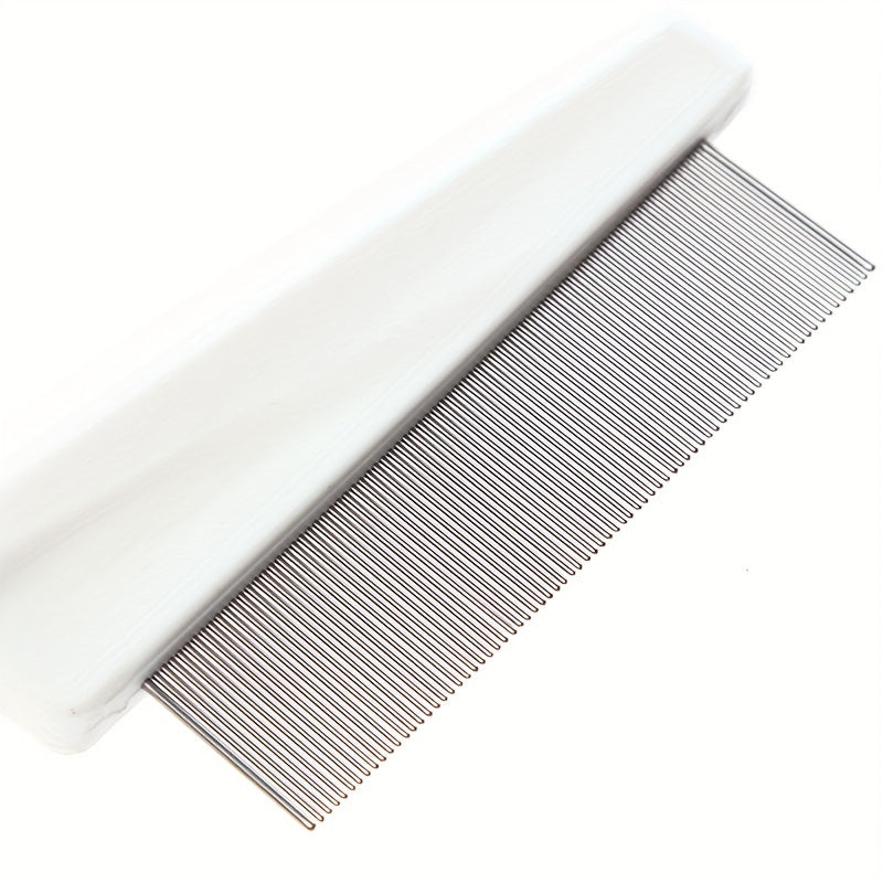 Dual-Action Stainless Steel Flea and Lice Comb for Dogs and Cats - Effective Flea, Tick, and Lice Removal, Gentle Grooming, Hair Detangling, and Easy Cleaning - Durable Plastic Construction for Long-Lasting Use