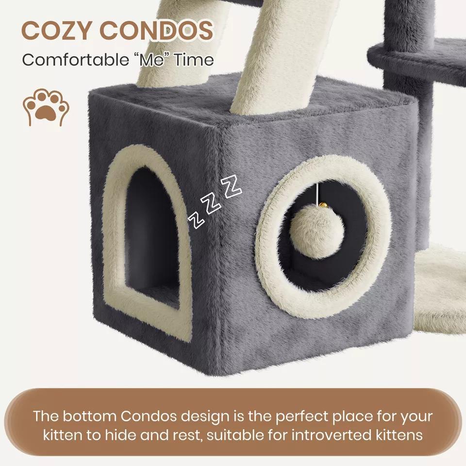 Dogat 107cm High - Quality Multilevel Cat Tree Tower with Scratching Posts - The Perfect Indoor Climbing House Condo for Your Feline Friend