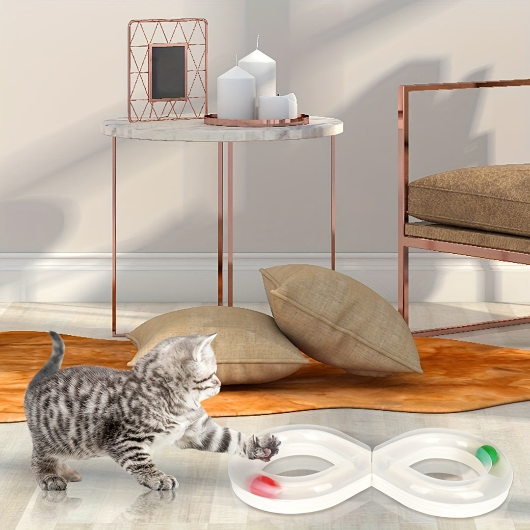 1pc Interactive Cat Turntable Track, Plastic Cat Toy Board, Indoor Cat and Kitten Entertainment Supplies