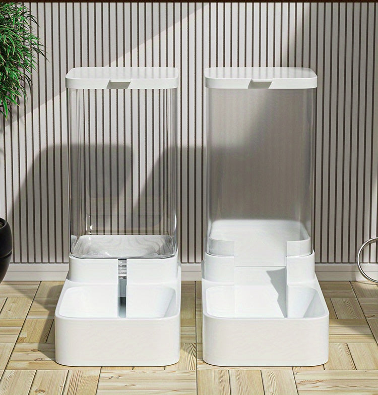Uncharged Automatic Pet Feeder and Water Dispenser Set for Cats - Convenient, Hygienic, and Space-Saving Feeding Solution with Gravity-Fed Technology and Easy Cleaning Design