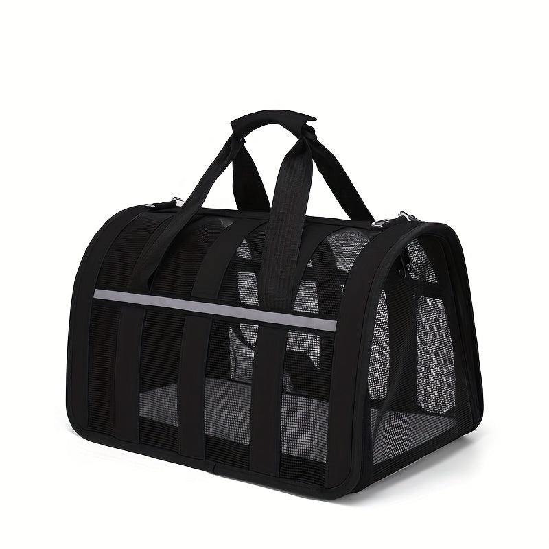 Pet Travel Carrier Bag, Portable Pet Bag, Folding Fabric Pet Carrier, Travel Carrier Bag For Dogs Or Cats, Pet Cage With Locking Safety Zippers, Airline Approved
