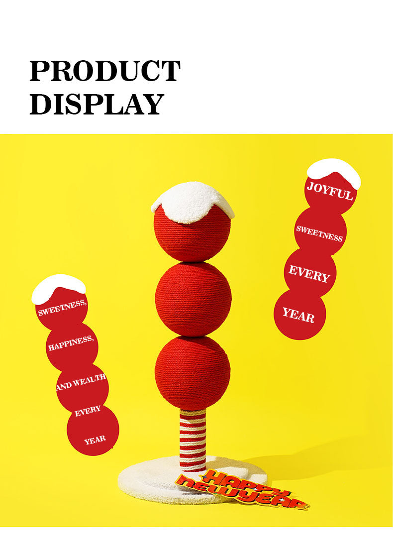 Tomatoes On Sticks Design New Year Decorations Cat Tree Cat Nest Integrated Cat Scratching Post Cat Grinding Claw Cat Scratching Board Cat Bed Tree Does Not Drop Debris Wear-resistant Toy