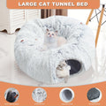 1pc FunTrip Cat Tunnel Bed Plush Hides Cat Channel Donut Circle Shape with Cat Cave for Indoor Cats And Rabbits