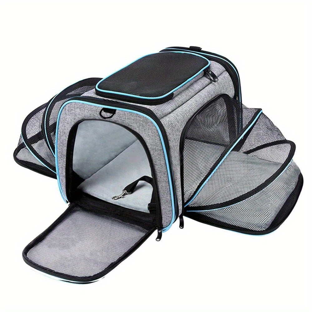 Breathable Portable Pet Carrier Bag With Safety Zippers For Outgoing And Traveling Cats And Dogs