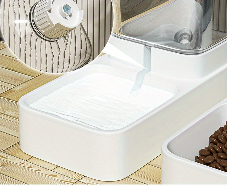 Uncharged Automatic Pet Feeder and Water Dispenser Set for Cats - Convenient, Hygienic, and Space-Saving Feeding Solution with Gravity-Fed Technology and Easy Cleaning Design