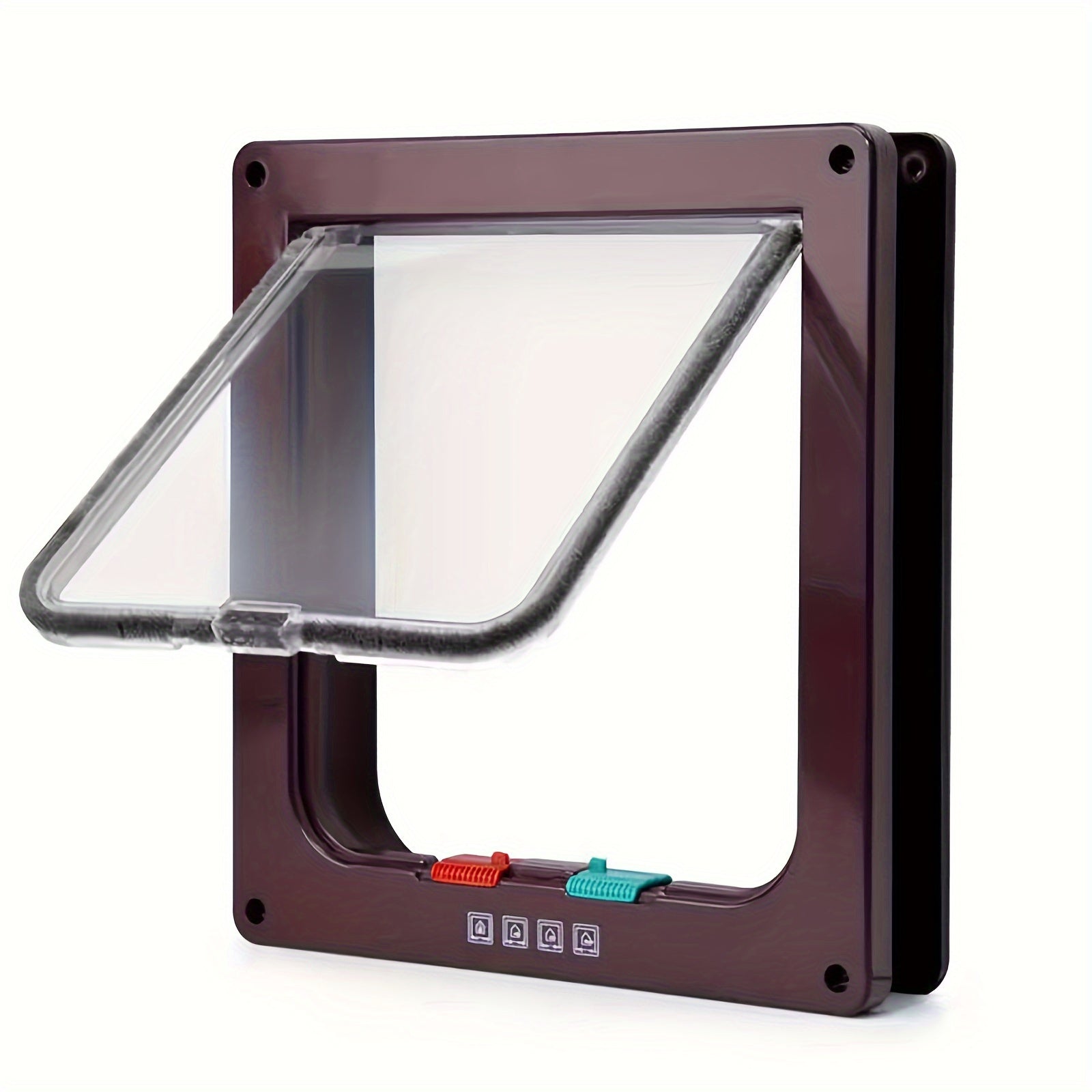 4 Way Locking Cat Door - Weatherproof, Acrylic Pet Flap for Cats and Small Dogs - Suitable for Door, Wall, and Window Installation with Easy Locking System