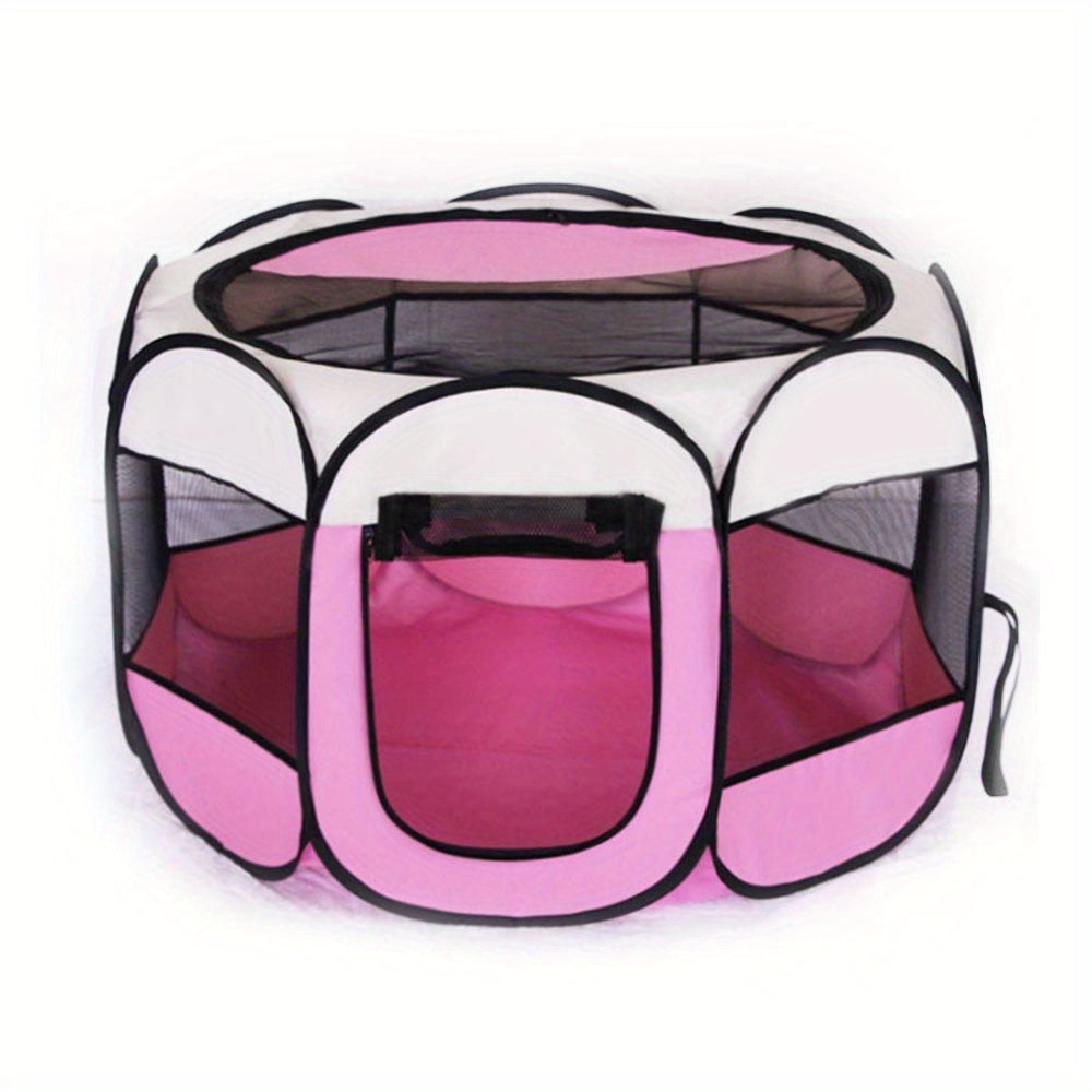 Scratch-Resistant Oxford Cloth 1pc Foldable Octagon Pet Playpen Tent - Traditional Style Indoor/Outdoor Puppy & Kitten Enclosure - Perfect Christmas Gift for Cats & Dogs