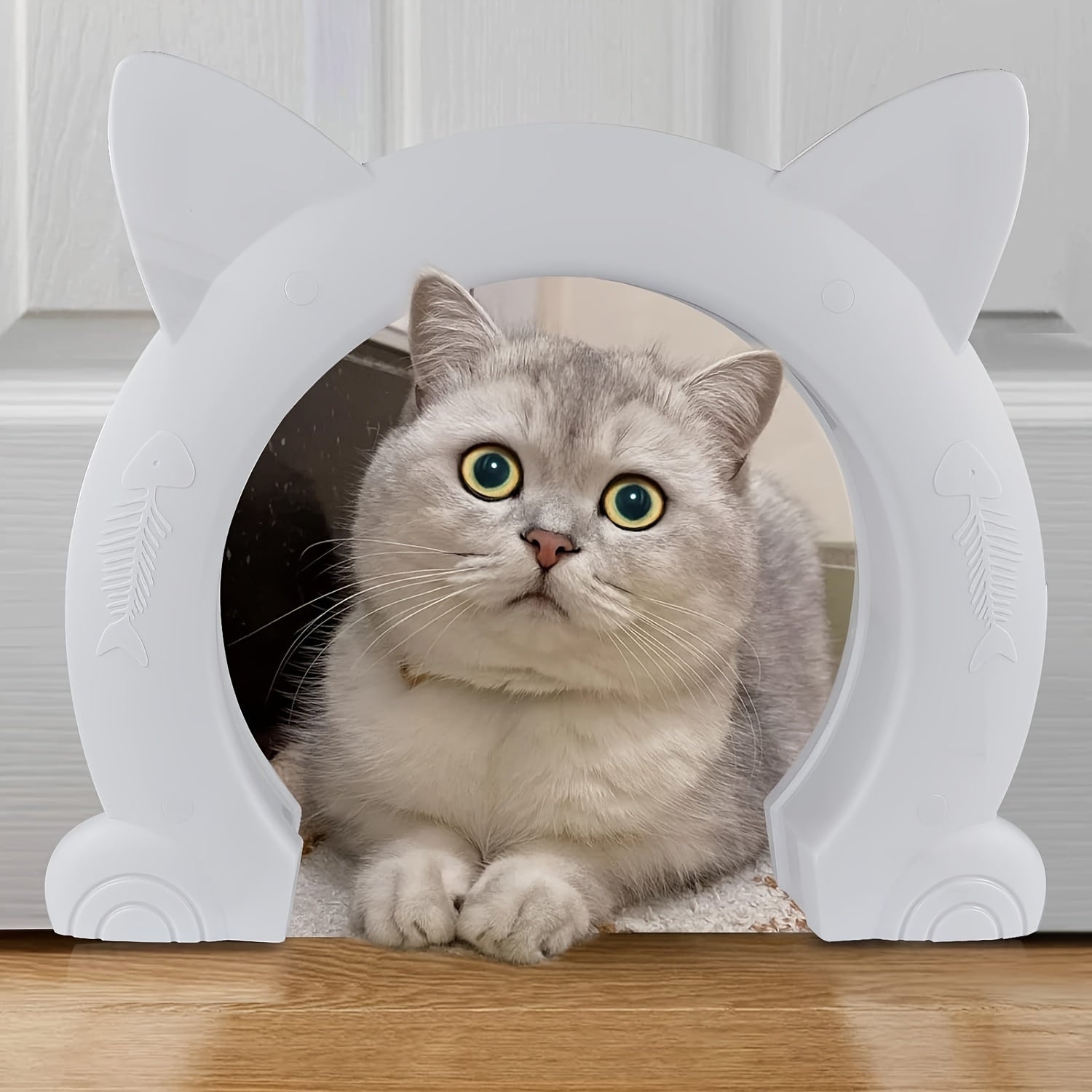 1pc Kitty Shaped Interior Cat Door - Pet Doors for Cats with Easy Installation and Space-Saving Design - Durable and Sturdy Cat Hole for Safe Passage