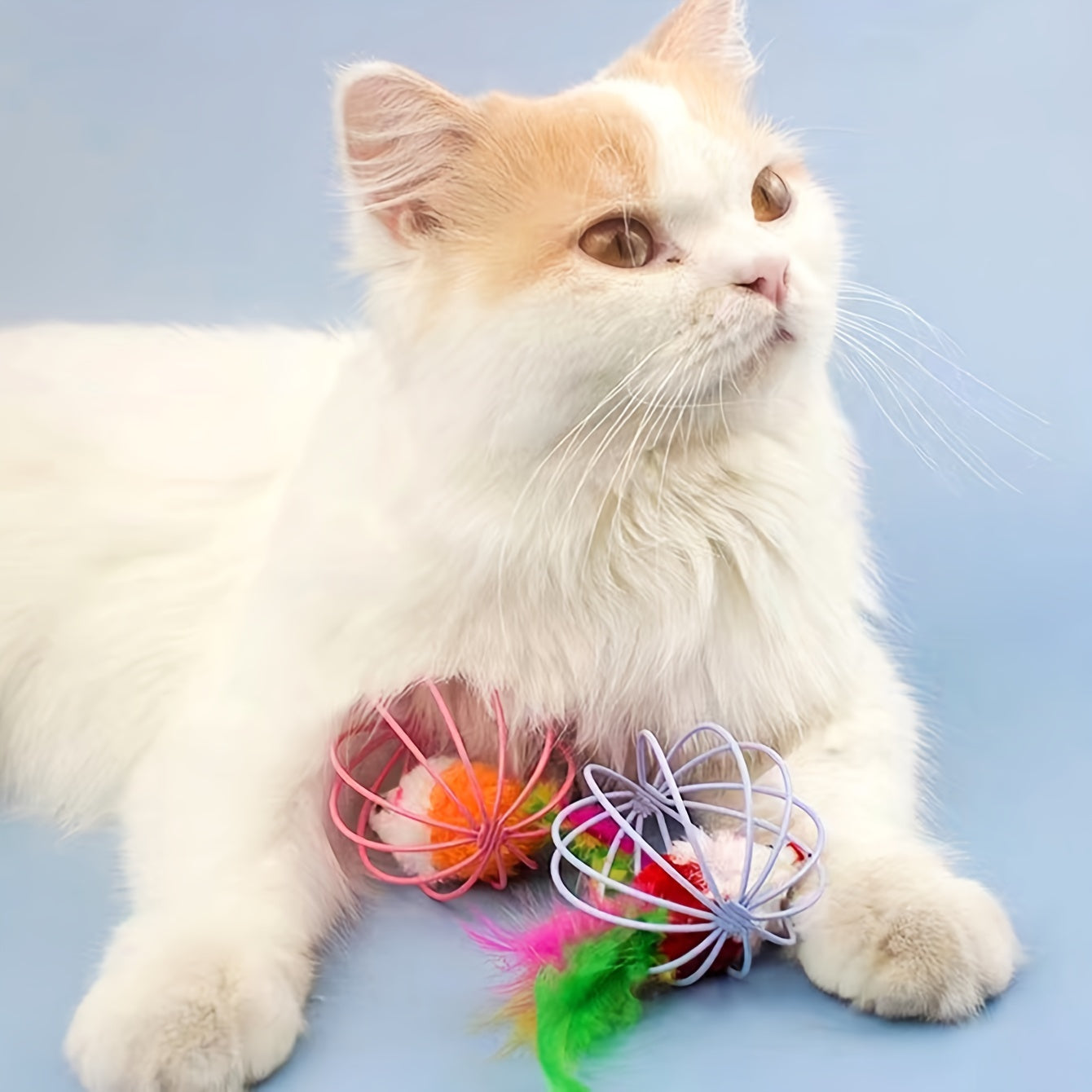 Ite-Resistant Cat Teaser Toy Cage Mouse Toy, Colorful Artificial Cat Toys, Kitten Indoor Play Toy