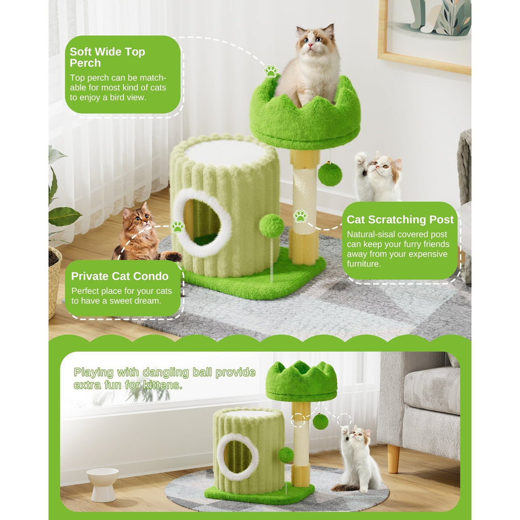 Dogat 53cm Premium Cat Tree Tower Activity Center - Spacious Large Playing House Condo for Feline Rest & Sleep - Ideal for Active Cats!
