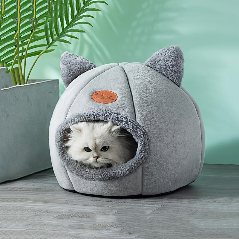 Cat Beds For Indoor Cats, Non-slip Puppy Bed, Gray Cat Nest, Comfortable Pet House Cat Tent