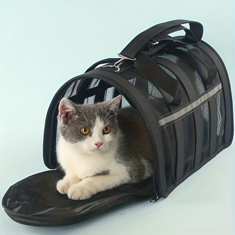Pet Travel Carrier Bag, Portable Pet Bag, Folding Fabric Pet Carrier, Travel Carrier Bag For Dogs Or Cats, Pet Cage With Locking Safety Zippers, Airline Approved