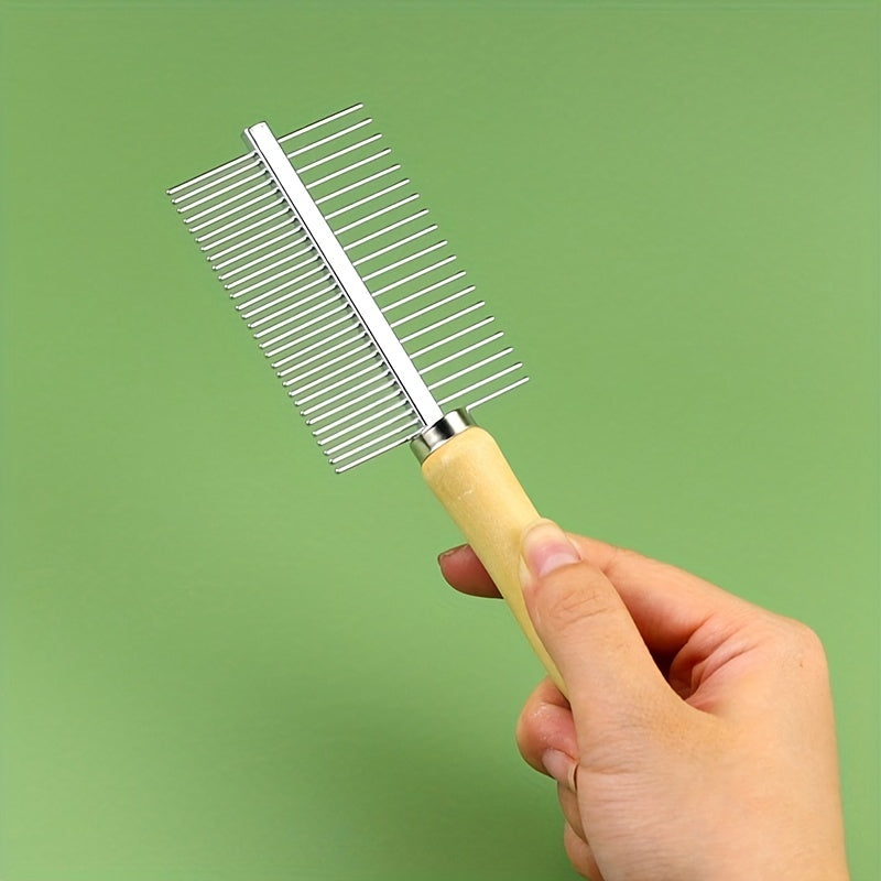 2-in-1 Pet Grooming Comb - Detangles & Smooths Fur for Cats, Dogs & More, Pet Grooming Supplies, Cat Comb