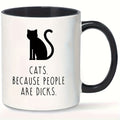 1pc, Whimsical Black Cat Ceramic Coffee Mug - 11oz, Poly-Coated, Reusable, Animal Print, Multipurpose Drinkware for Kitten Lovers - Perfect Birthday, Holiday, Thanksgiving, Christmas Gift
