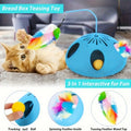 Cat Toys 3-in-1 Automatic Kitten Toys, 2 Speed Modes Electronic Cat Toys, Interactive Cat Toys For Indoor Cats With Feather And Bell Ball, Cat Toys Cat Hunting Toy For Pet Fun Exercise