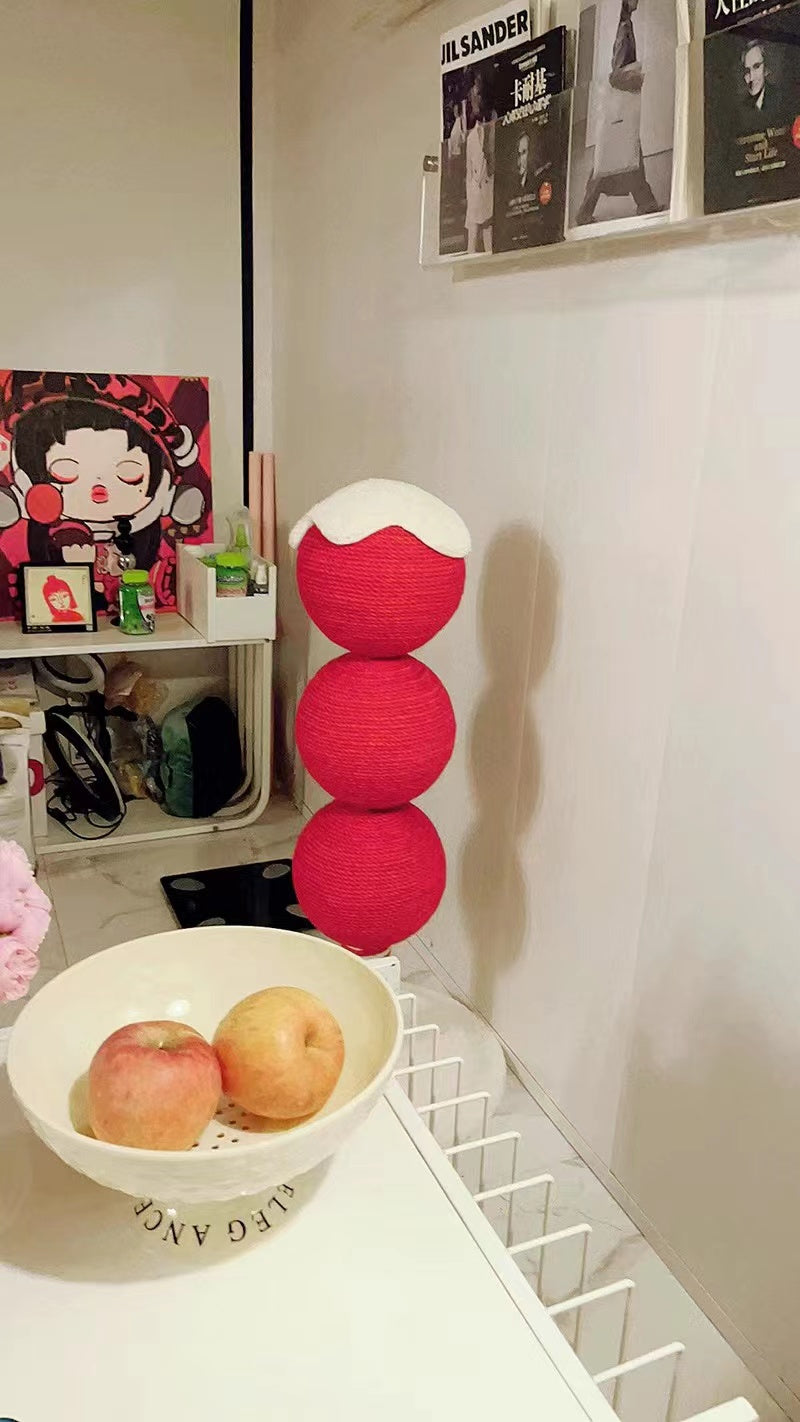 Tomatoes On Sticks Design New Year Decorations Cat Tree Cat Nest Integrated Cat Scratching Post Cat Grinding Claw Cat Scratching Board Cat Bed Tree Does Not Drop Debris Wear-resistant Toy