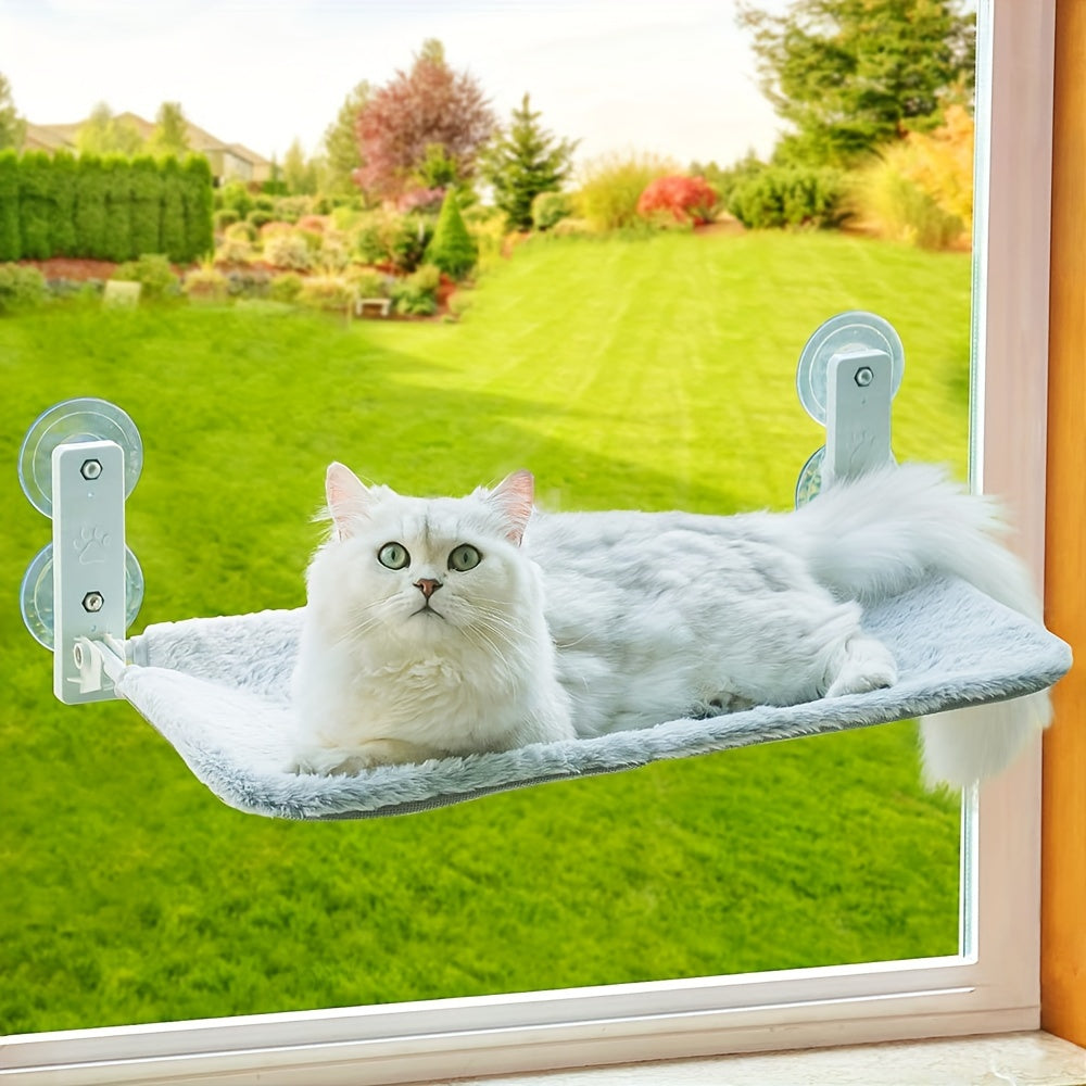 Cat Window Perch Foldable Cat Hammock For Window With Steel Frame, Window Seat For Indoor Cats
