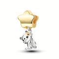 Charming Cat & Golden Star Charm - Whimsical Silver Plated Pendant for Bracelets, Earrings, or DIY Jewelry - Perfect Gift for Pet Lovers, Cat Accessories