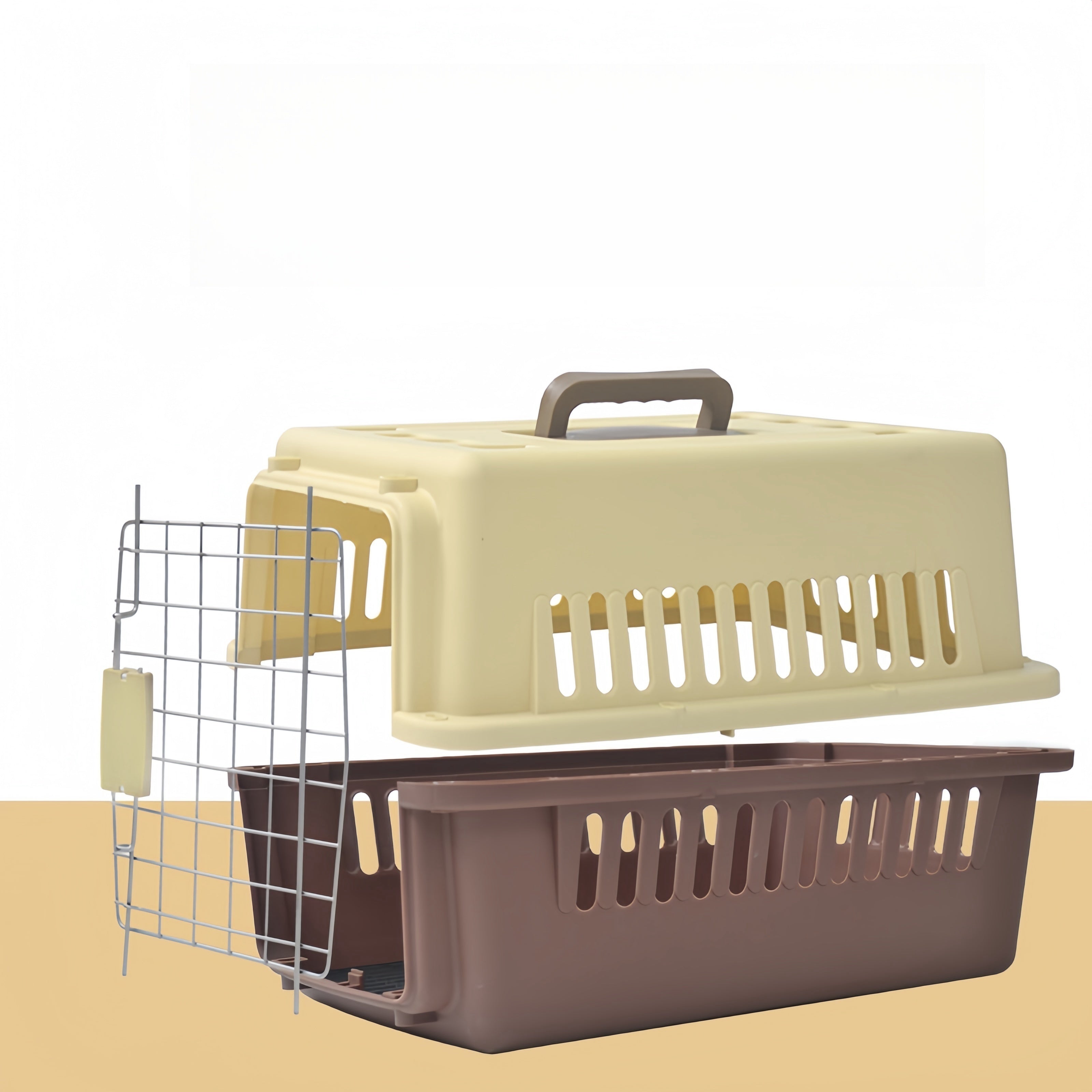 1pc Portable Hard-Sided Cat Carrier Aviation Box - Buckle Closure, Suitable For Cats, Rabbits, Small Pets, Easy To Detach