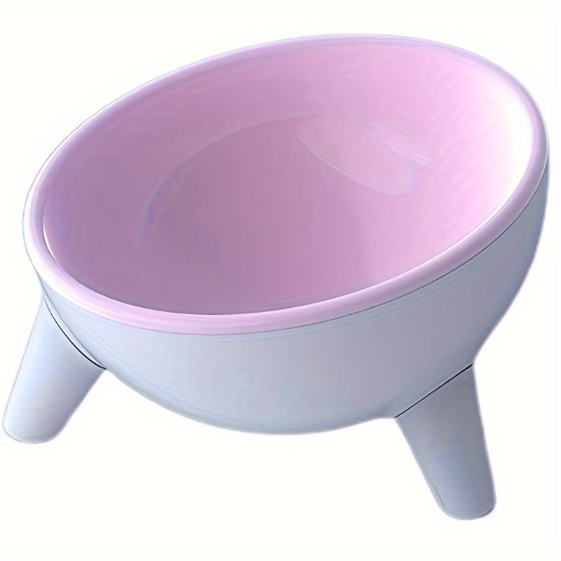 Elevated Cat Feeder Bowl With Stand 15 Degree Tilted Cat Food Bowl Water Dish For Neck Protection