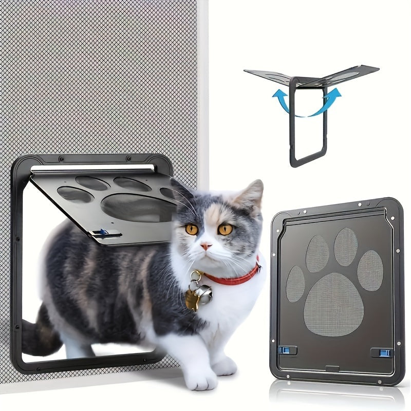 SureFlap Microchip Cat Door with EVA Material, 4-Way Locking Pet Door, Ideal for Small Dogs & Cats, Easy Installation, Sturdy Design with Paw Print Pattern