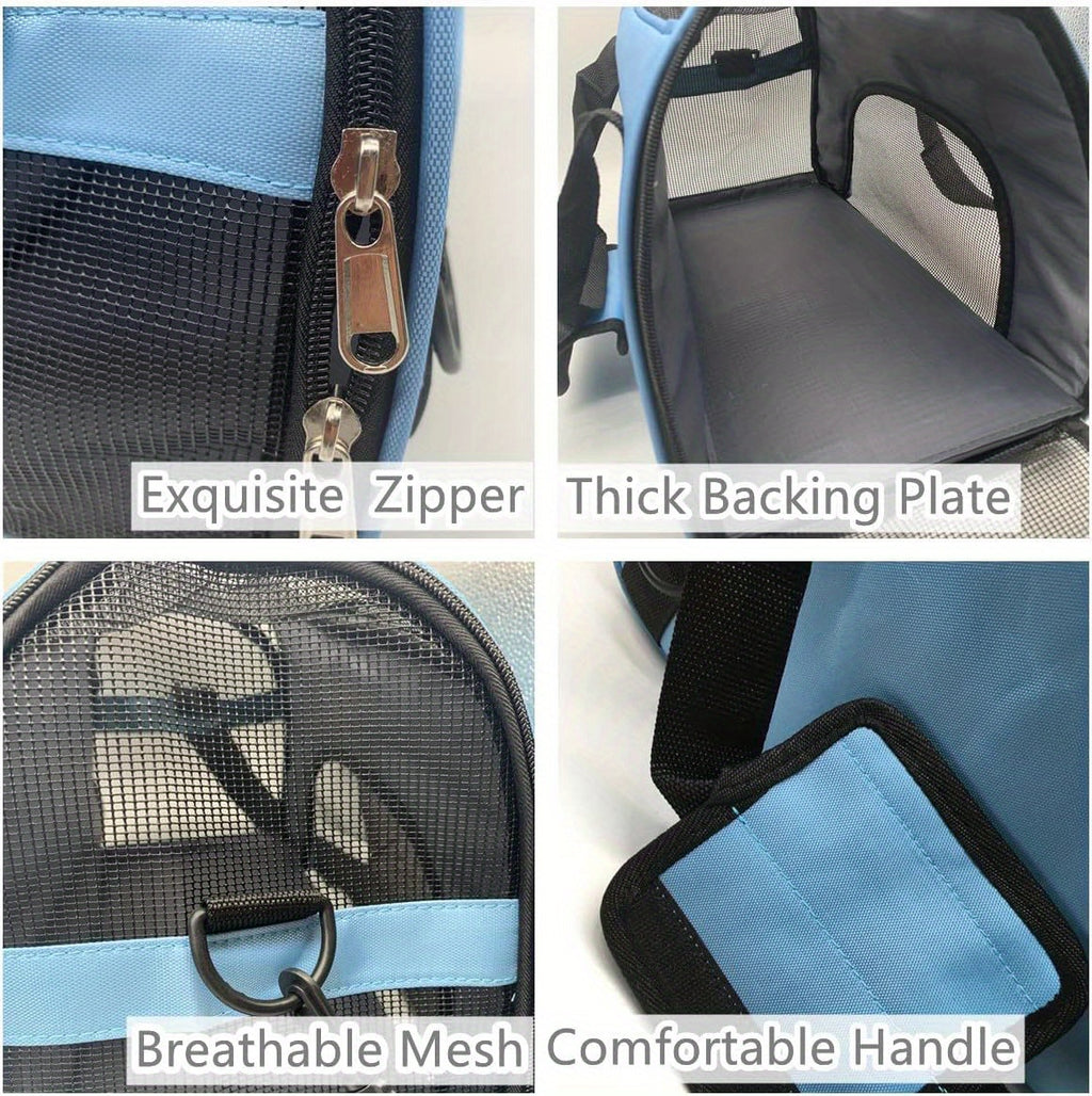 Cat Carrier Dog Carrier Pet Carrier, Airline Approved Soft-Sided Foldable Pet Bag Puppy Carrier With Breathable Mesh For Small Medium Cats Dogs Rabbit