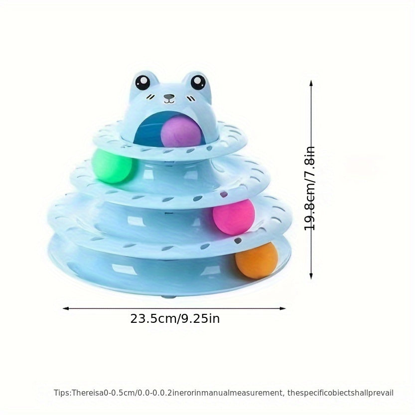 Three-Layer Interactive Cat Tower - Multi-Track Play & IQ Enhancing Teaser Toy for Indoor Fun and Exercise