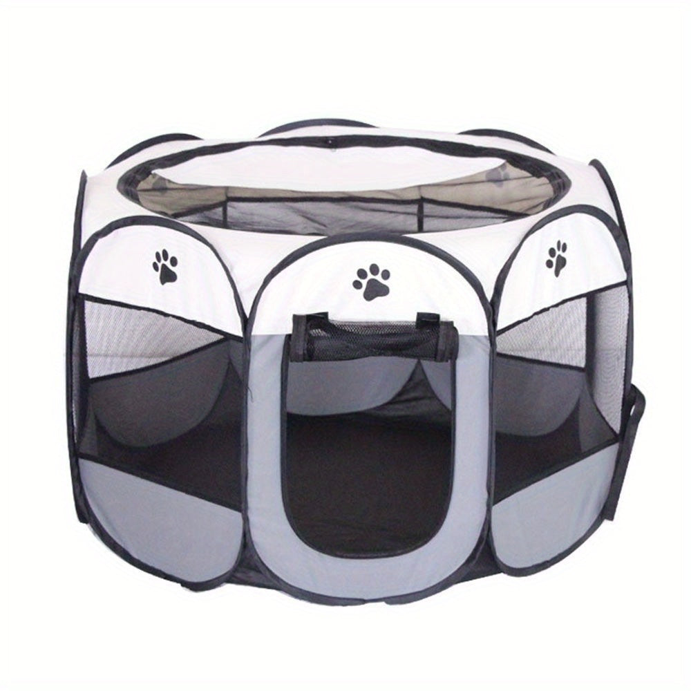 Scratch-Resistant Oxford Cloth 1pc Foldable Octagon Pet Playpen Tent - Traditional Style Indoor/Outdoor Puppy & Kitten Enclosure - Perfect Christmas Gift for Cats & Dogs