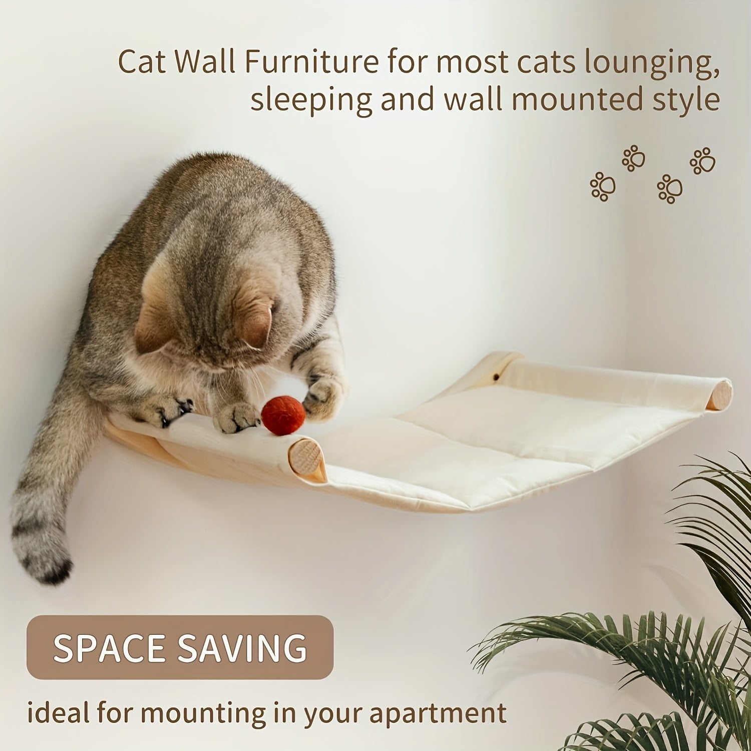 Wooden Cat Hammock Pet Cat Climbing Ladder, Wall Mounted Cat Window Perch, Detachable Cat Hammock Shelves For Seeping Resting
