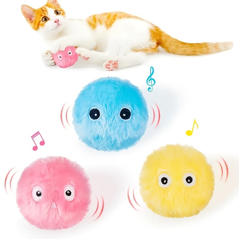 Chirping Ball Interactive Cat Plush Toy Ball - Squeaky Sound Training Toy For Cats - Fun Pet Toy Ball For Playtime And Exercise