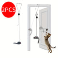 2pcs Adjustable Hanging Cat Toy For Interactive Teasing And Playful Fun