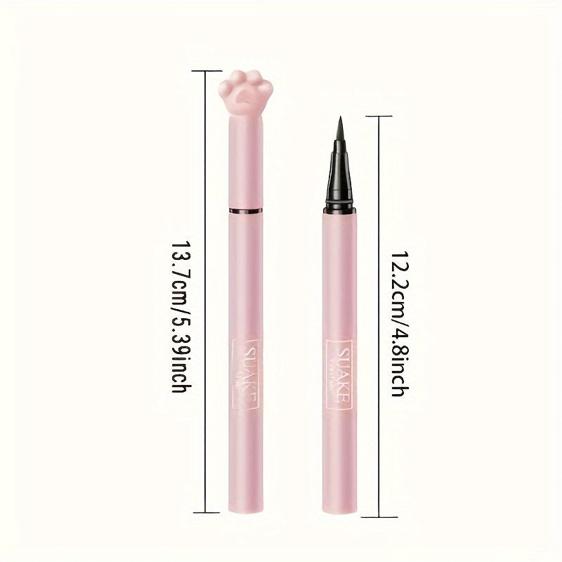 Waterproof Liquid Eyeliner Pen Smudge Proof Long Lasting Eyeliner Pen With Cute Cat Paw Packaging (black And Brown)