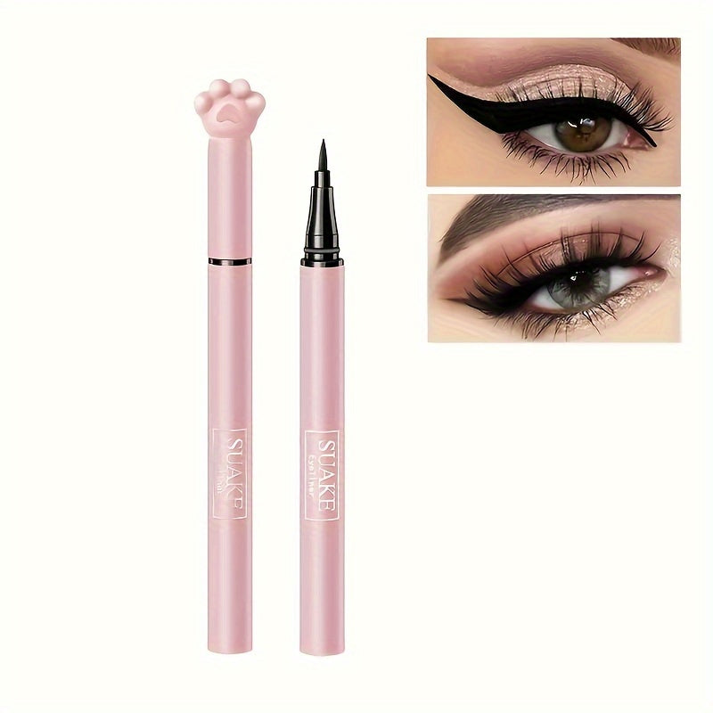 Waterproof Liquid Eyeliner Pen Smudge Proof Long Lasting Eyeliner Pen With Cute Cat Paw Packaging (black And Brown)