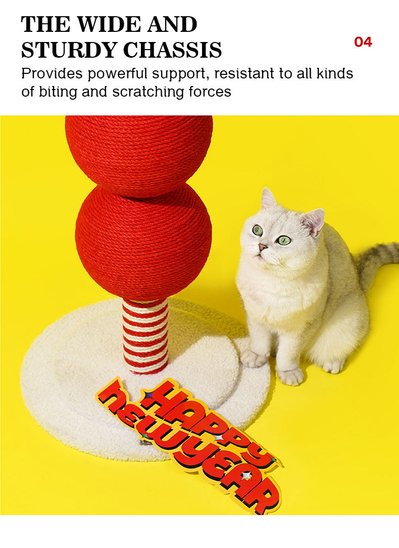 Tomatoes On Sticks Design New Year Decorations Cat Tree Cat Nest Integrated Cat Scratching Post Cat Grinding Claw Cat Scratching Board Cat Bed Tree Does Not Drop Debris Wear-resistant Toy