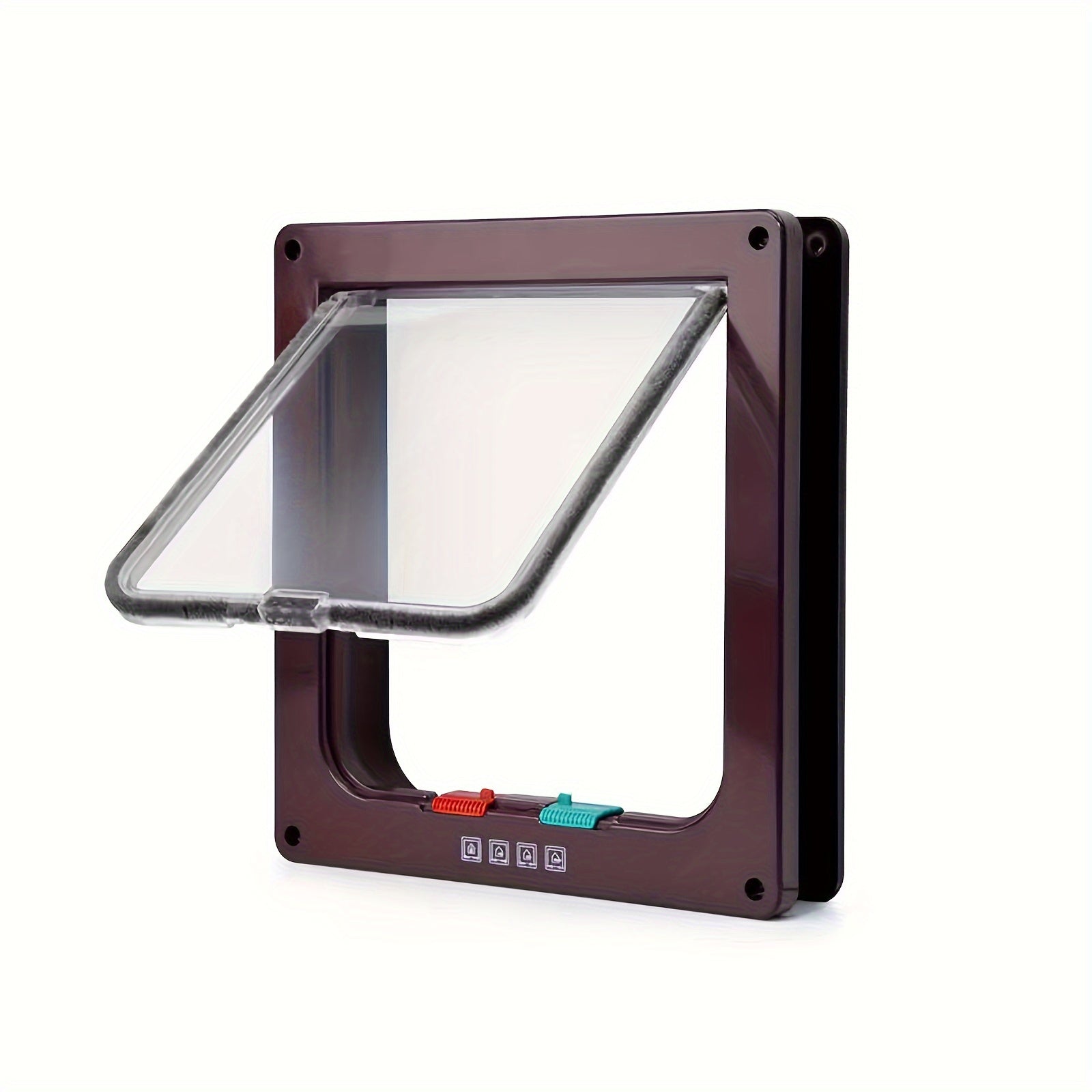 4 Way Locking Cat Door - Weatherproof, Acrylic Pet Flap for Cats and Small Dogs - Suitable for Door, Wall, and Window Installation with Easy Locking System
