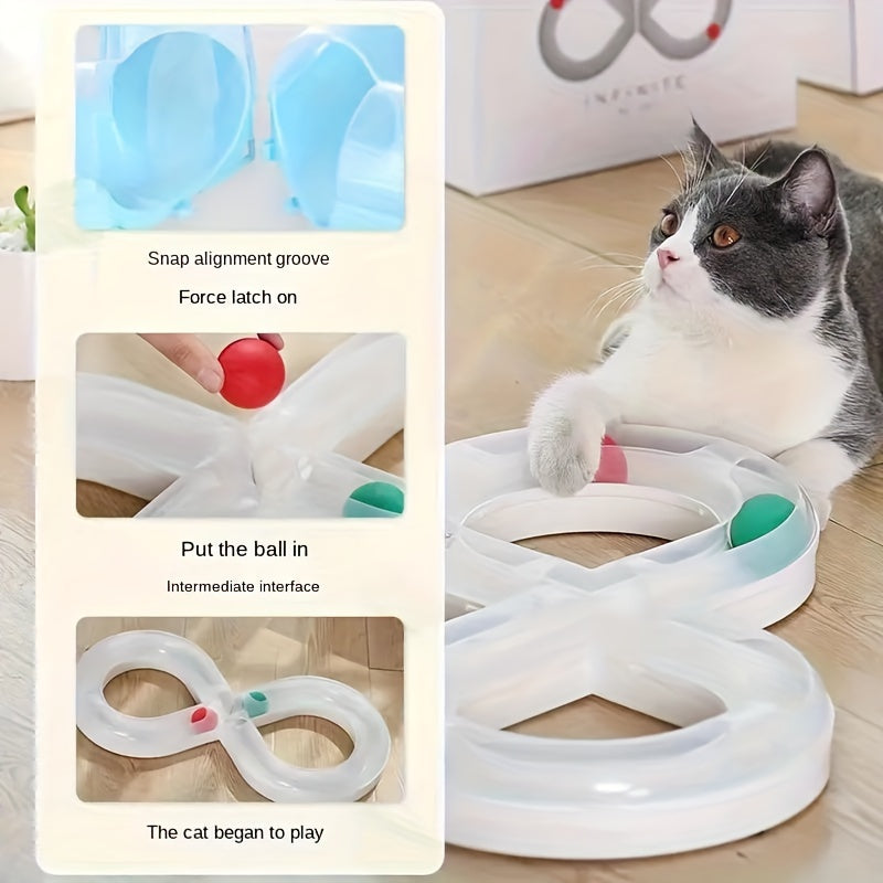 1pc Interactive Cat Turntable Track, Plastic Cat Toy Board, Indoor Cat and Kitten Entertainment Supplies